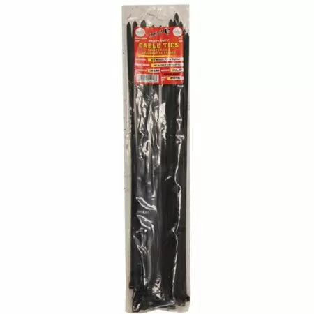 Tool City 18 in. L Black Cable Tie 120LB HEAVY DUTY 50 Pack