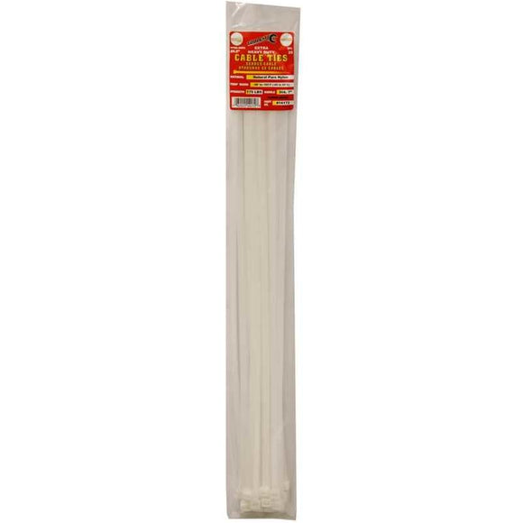 Tool City 24.9 in. L White Cable Tie 25 Pack
