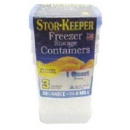 Freezer & Storage Container, 1-Qt., 3-Pk.