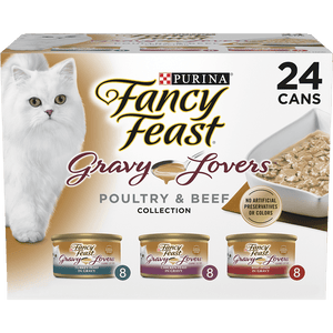 Purina Fancy Feast Gravy Lovers Poultry and Beef Gourmet Wet Cat Food Variety Pack