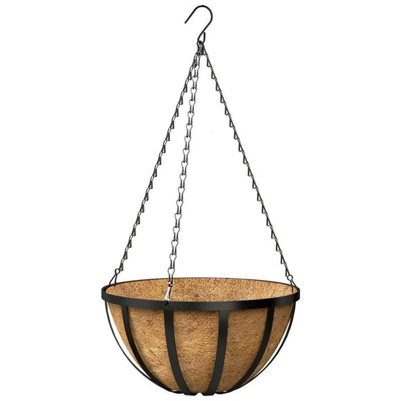 ENGLISH WIDE BAND HANGING BASKET WITH COCO LINER